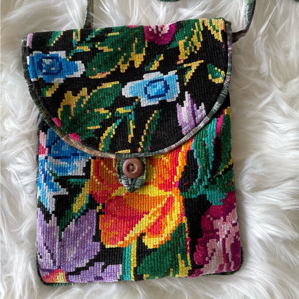 Altiplano Cotton Crossbody Shoulder Bag Floral Bohemian Design Guatemala Hippste